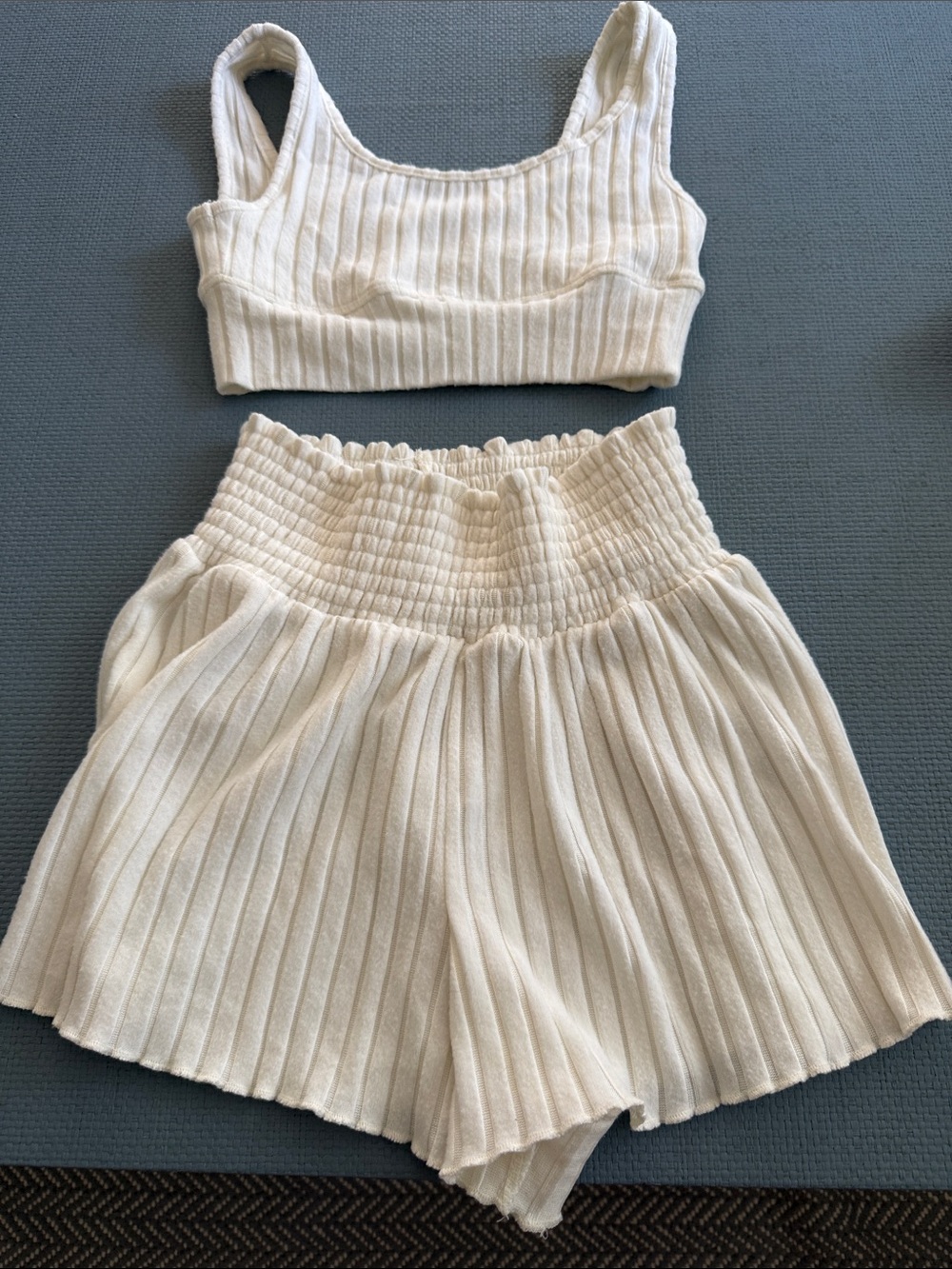 Z Supply White Ribbed Knit Lounge Set
